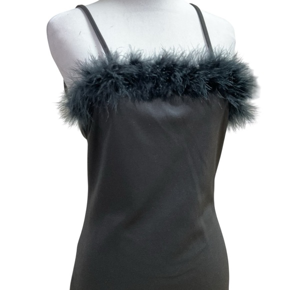 SHEIN Women's L Large Bodycon Dress Feather Neckline Spaghetti Strap Night Out - Picture 3 of 6